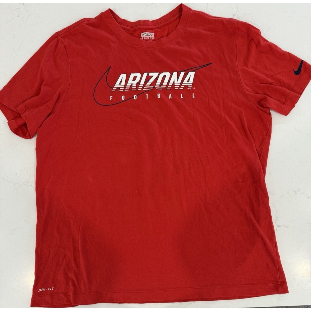 The Nike Tee Men's X-Large Arizona Football NIKE Logo Red Dri Fit Football